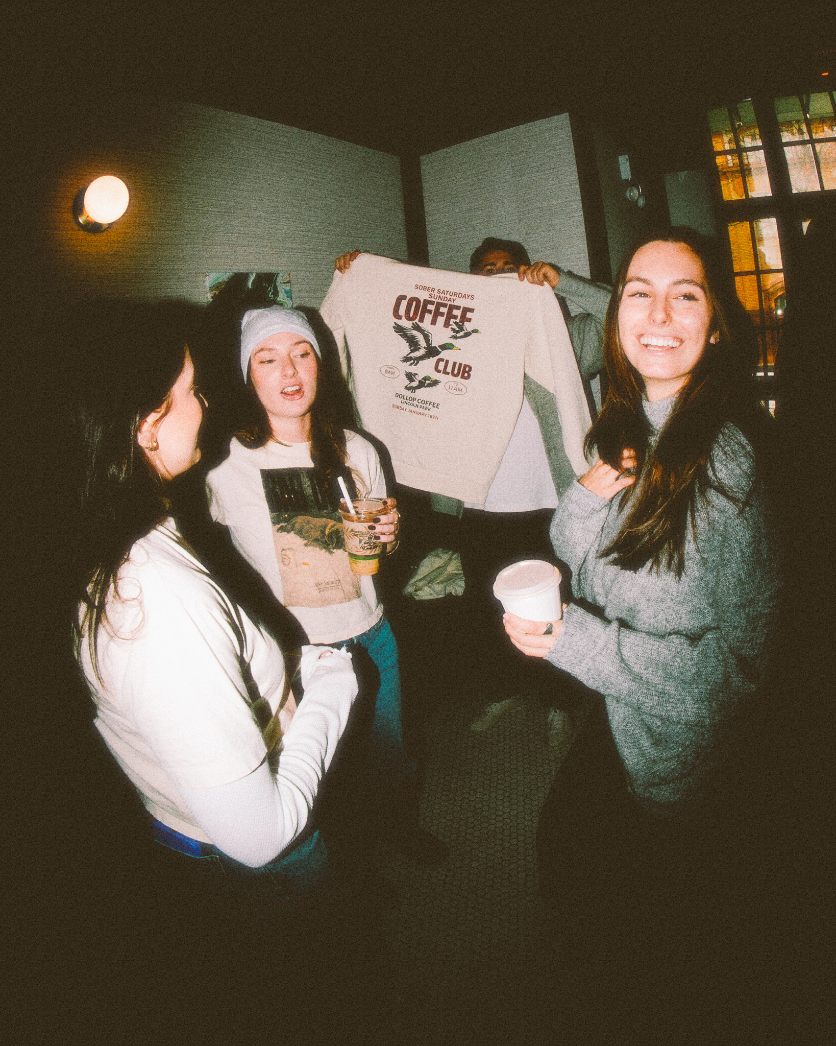Friends at a Sober Saturdays Coffee Club event